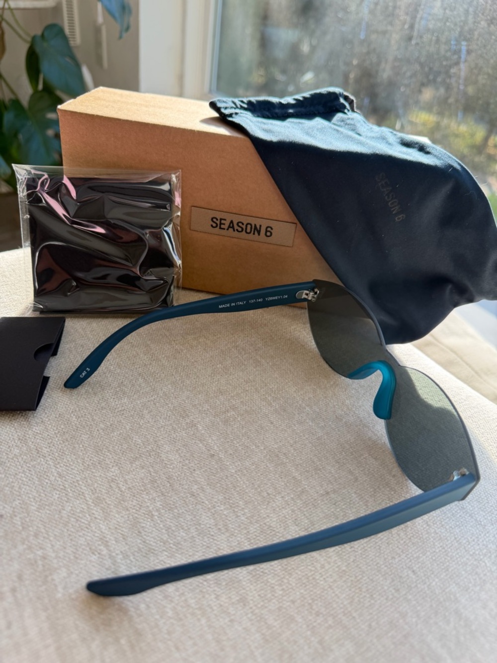 Yeezy Teal Rimless Sunglasses for Men